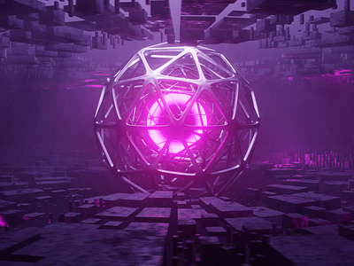 The Orb 3d animation blender cgi cool design futuristic model motion graphics procedural purple vfx