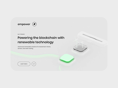 Empower 3d animation bitcoin branding cgi crypto design green greenenergy logo renewables sustainability ui ux web webdesign website
