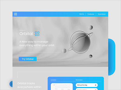 Orbital 3d animation blue branding calendar cgi cool design fun graphic design logo minimalist motion graphics ui ux web webdesign webtrend white