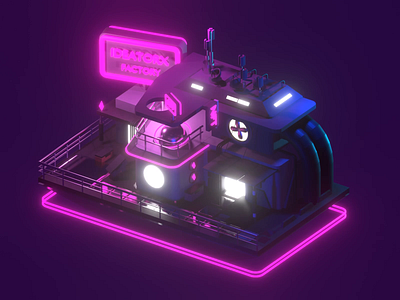 IDEATOR'S NFT HOUSE 3d animation awesomesurreal blender c4d cgi cyberpunk design fun lowpoly motion motiondesign poly purple render retro retrowave ux