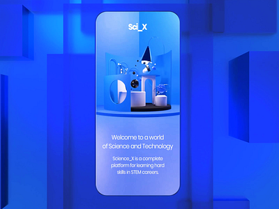SCI_X 2.0 3d animation app appdesign application blue branding cgi design glass iphone phoneapp science stem technology ui ux