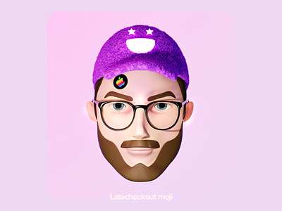 Latecheckout moji 3d branding cgi design emoji fun memoji moji pink profile profilepicture ux