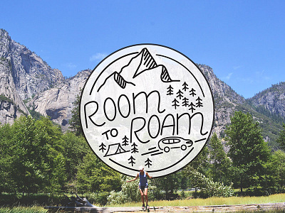 "Room to Roam" Summer Sticker icon illustration line art outdoors photography typography yosemite