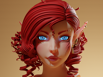 High Elf 3d 3d art 3d character 3d character modeling 3d render blender blender 3d character design fantasy illustration