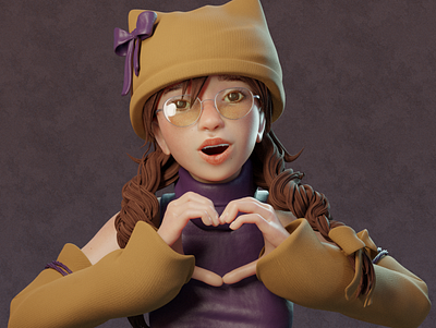 Ohki love~~ 3d 3d art 3d character 3d character modeling 3d render blender blender 3d character character design illustration