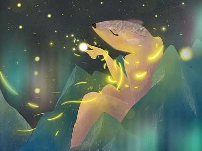 Stars Maker aurora borealis books graphic illustration light magic mountain procreate procreate app stars