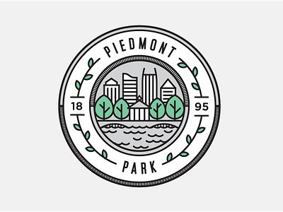 Piedmont Park Badge atlanta badge line illustration park piedmont park