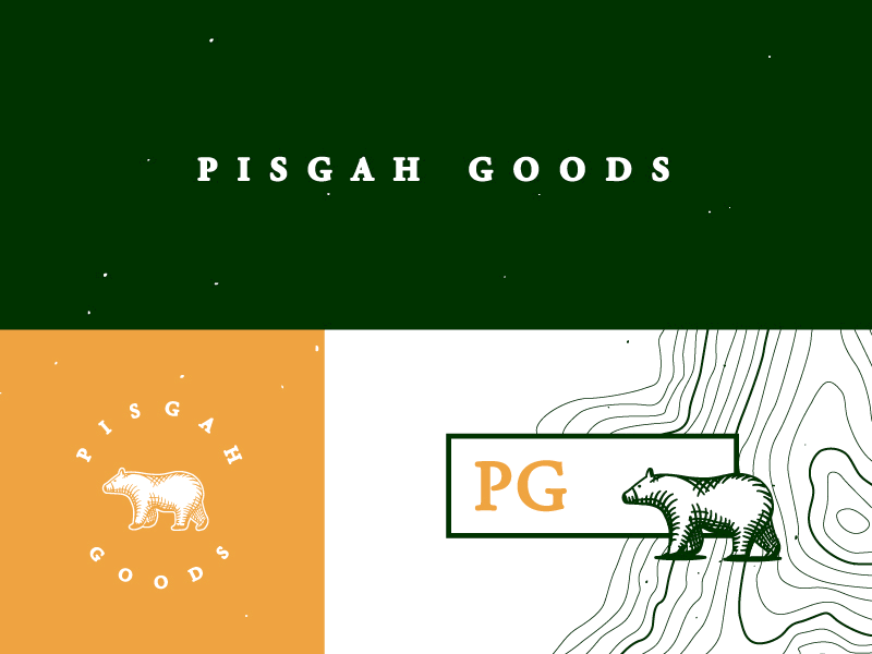 Pisgah Goods Branding badge bear branding garamond illustration line illustration logo logomark