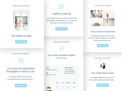 Email Concepts email icons photography ui ux web wedding