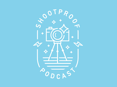 ShootProof Podcast bolt camera illustration line art podcast
