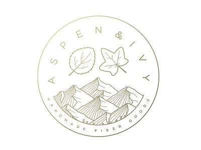 Aspen & Ivy Badge badge handmade illustration leaf line mountains