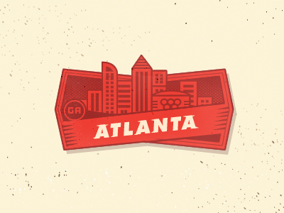 City Badge - Atlanta atlanta badge beer breweries city futura georgia lettering olympics outage type