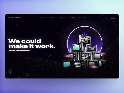 Aeropace Visualiztion 2 astronaunt career distorted gradient homepage neon night noise photoshop space spaceship team television typography uiux universe website