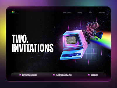 Dribbble Space Invitation invitation typography ui ux website concept website design