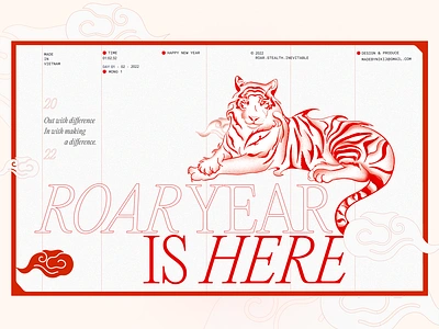 Hello Tiger year clean design flat illustration landingpage newyear tiger typography ui ux vector website