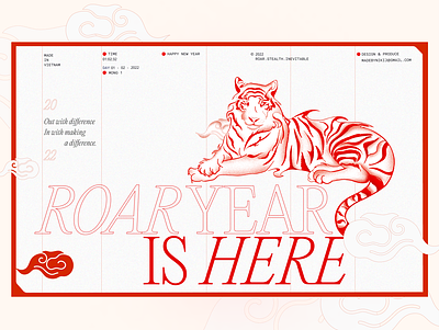 Hello Tiger year clean design flat illustration landingpage newyear tiger typography ui ux vector website