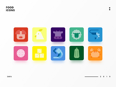 ICON animal colors design food icons seafood ui vegetables