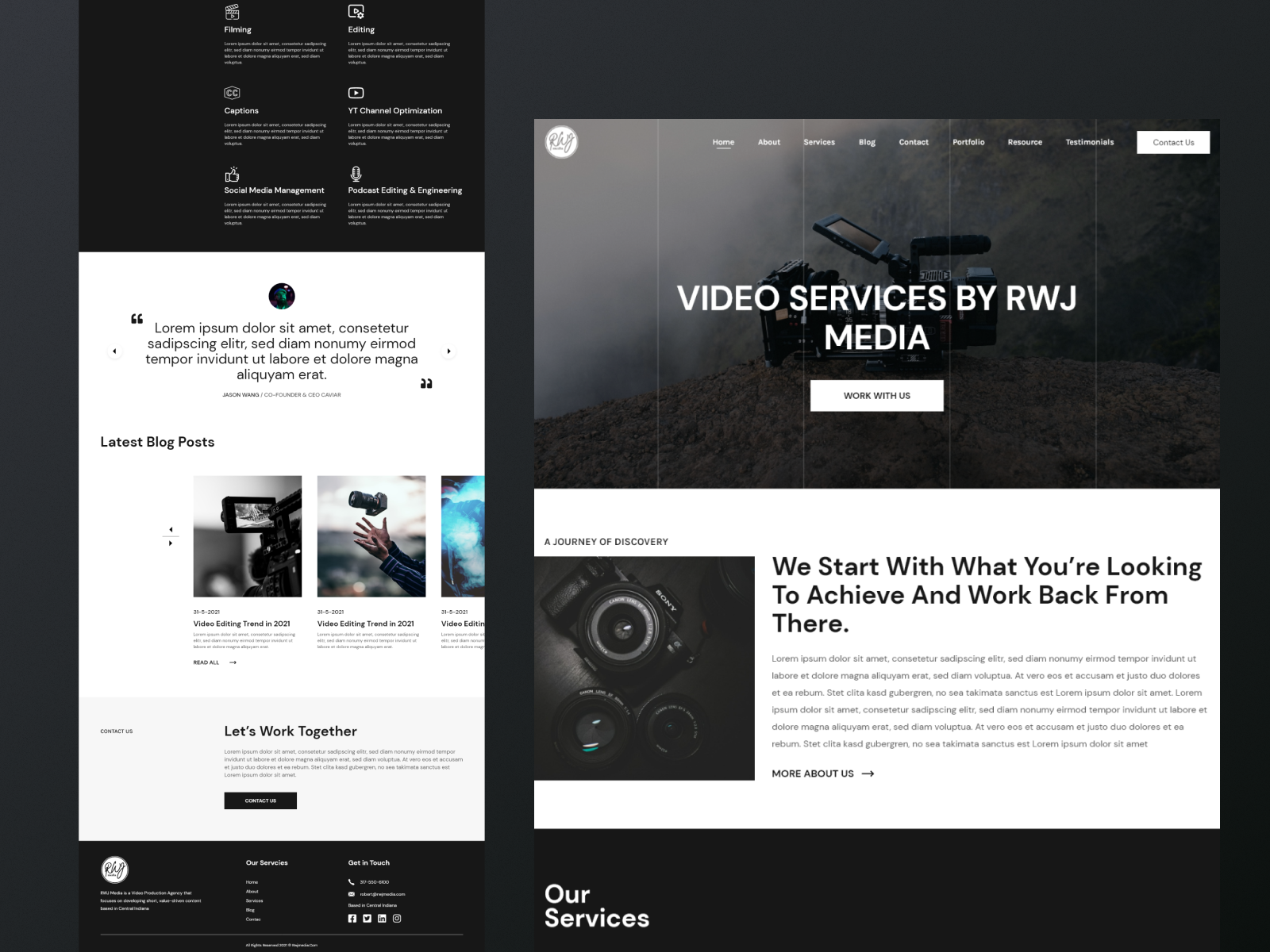Landing Page Design - RWJ Media website by Umair khan on Dribbble
