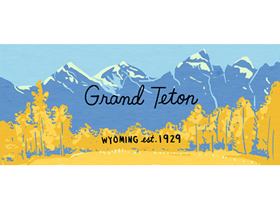 Grand Teton grand teton illustration national park nature