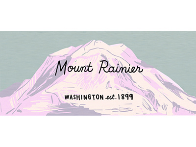 Mount Rainier illustration mount rainier mountain national parks nature