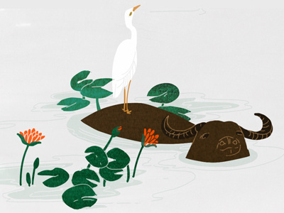 My Refuge House - 1/3 buffalo coffee egret illustration label lily lilypads ministry non profit packaging philippines water