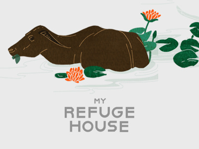 My Refuge House - 3 buffalo coffee egret illustration label lily lilypads ministry non profit packaging philippines water