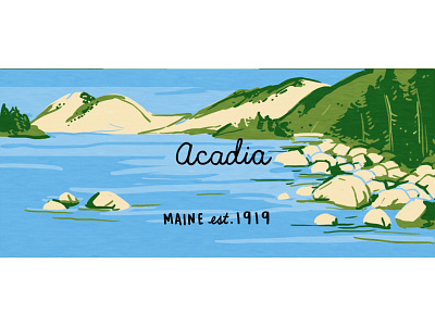 Acadia acadia acadia national park drawing illustration maine national park nature