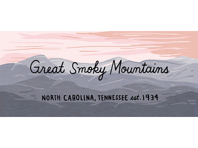 Great Smoky Mountains drawing great smoky mountains illustration national park nature north carolina tennessee