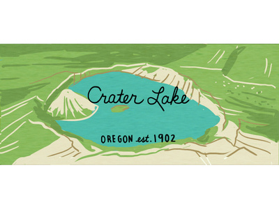 Crater Lake crater lake drawing illustration national park nature nature illustration nps oregon outdoors