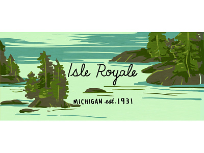 Isle Royale island isle royale michigan midwest national park nature nature illustration nps outdoors