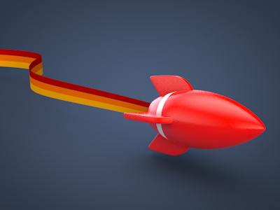 Rocket 3d c4d cinema 4d maxon red rocked sky