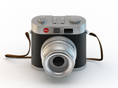 Leica 3d black plastic c4d cam camera cinema4d icon leica lend metal miniature realism