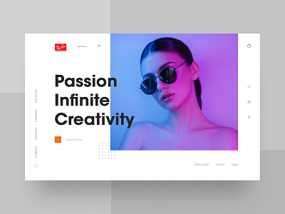 Rayban Landing Screen design. typography ui ux