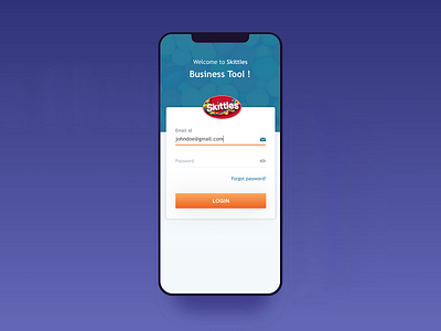 Skittles Business Tool Login Page
