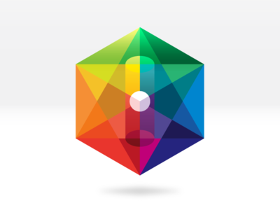 Intuitive Cube color colorful cube cubism gradient icon identity isometric logo rainbow vector