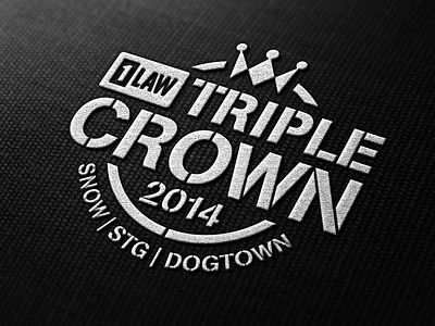 Triple Crown badge crown logo monochrome stencil