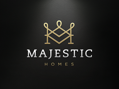 MAJESTIC Logo gold line art logo monogram slab