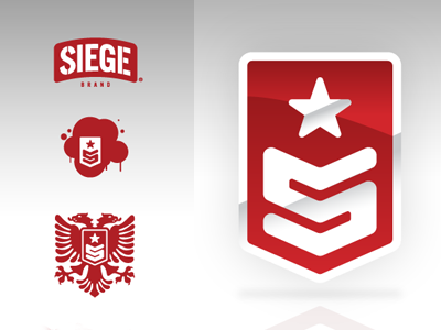 SIEGE Identity badge eagle gloss insignia logo mark shiny stamp star