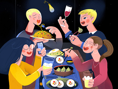 Bon apetit! flat illustration flatillustration food graphic graphic design illustration illustrations