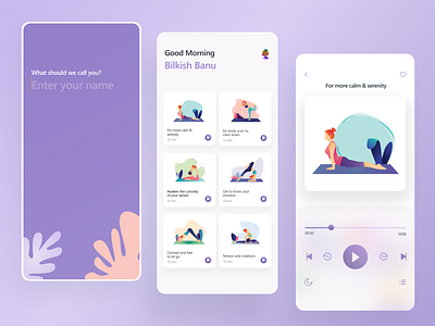 Yoga & Mindfullness app by Mithila on Dribbble