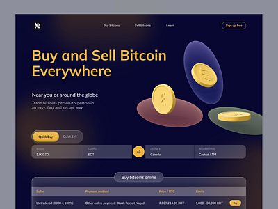 Bitcoin landing page