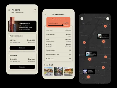 Home Mortgage Mobile App apartment broker clean home housing minimal mobile app mortgage properties property real estate real estate agency real estate agent real estate design realestate realestateagent realestatelife realtor ui ux