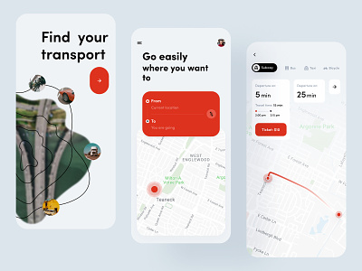 Finding transport app app design booking car car rent city concept experience design lyft map ride share scooter subway taxi tracking train transport uber ui usability ux vehicle