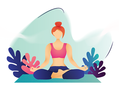 Yoga - Easy Pose 2019 new year eve character design bright color flat graphic vector design healthy lifestyle yoga poses yoga illustration natural