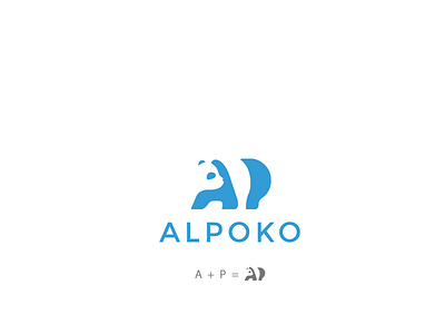 Alpoko logo abstract clever design logo negative space panda simple