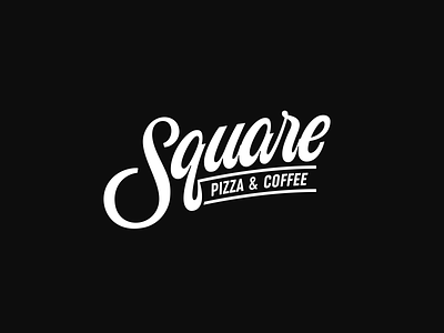 Square black white brand branding coffee design identity identity design illustration lettering logo logo design logodesign logotype pizza sign