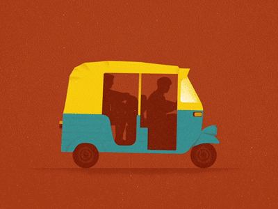 Pilgrimages: Bodh Gaya – India animated animation concept flower gif graphic india loop motion pilgrimage simple tuktuk