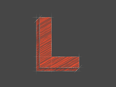 L - 36 Days of Type 36 days of type black gray l lettering red scribble sketch