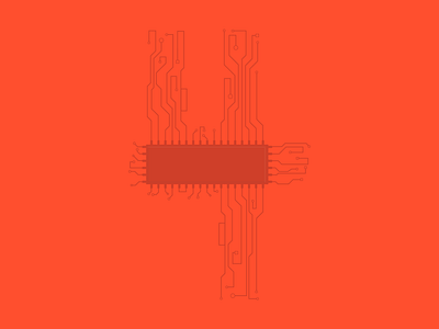 4 - 36 Days of Type 36 days of type 4 circuit circuit board circuitboard computer red