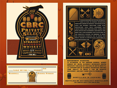 CBRC Private Select Bourbon Label alcohol barrel bourbon label label design packaging product design secret secret society speakeasy thief whiskey